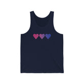 Bisexual Flag Hearts Tank-Top: Pride LGBTQ+ Gradient Design